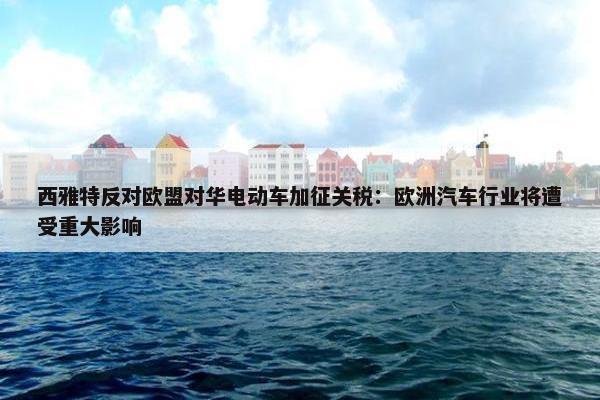 西雅特反对欧盟对华电动车加征关税：欧洲汽车行业将遭受重大影响