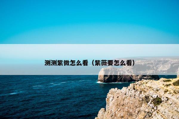 测测紫微怎么看（紫薇要怎么看）