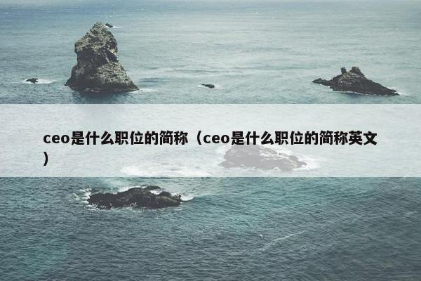 ceo是什么职位的简称（ceo是什么职位的简称英文）