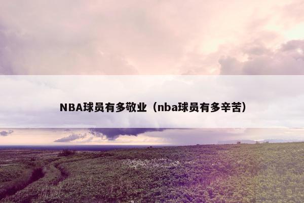 NBA球员有多敬业（nba球员有多辛苦）