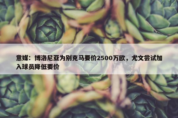 意媒：博洛尼亚为别克马要价2500万欧，尤文尝试加入球员降低要价