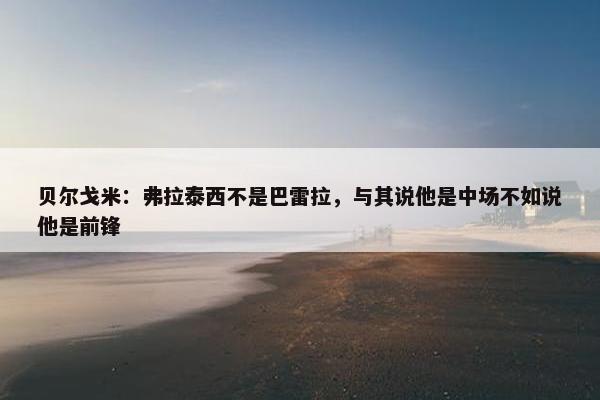 贝尔戈米：弗拉泰西不是巴雷拉，与其说他是中场不如说他是前锋