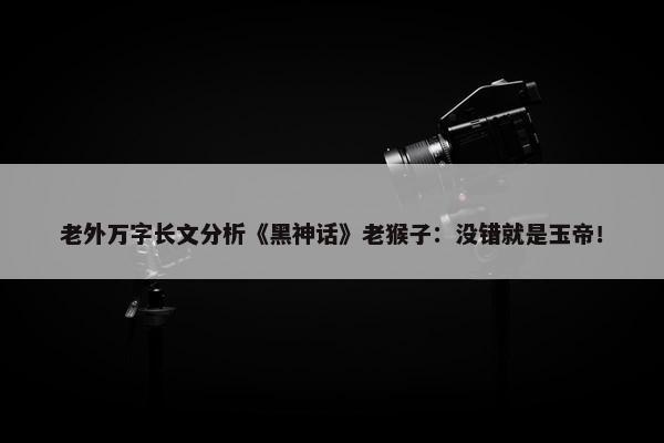 老外万字长文分析《黑神话》老猴子：没错就是玉帝！