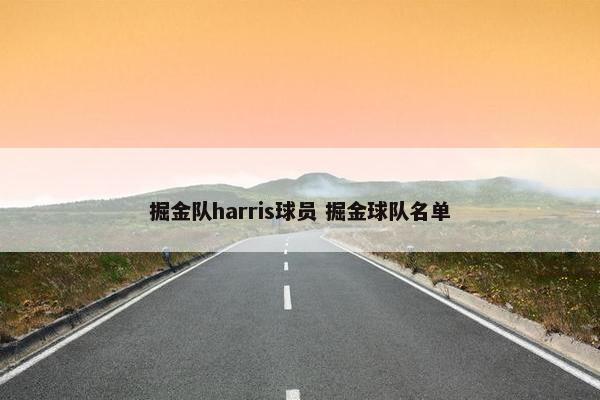 掘金队harris球员 掘金球队名单