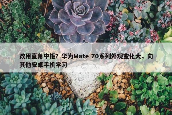 改用直角中框？华为Mate 70系列外观变化大，向其他安卓手机学习