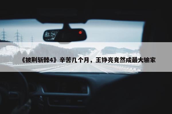 《披荆斩棘4》辛苦几个月，王铮亮竟然成最大输家