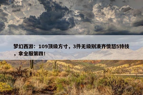 梦幻西游：109顶级方寸，3件无级别凑齐愤怒5特技，拿全服第四！