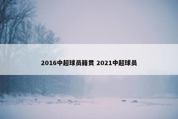 2016中超球员籍贯 2021中超球员