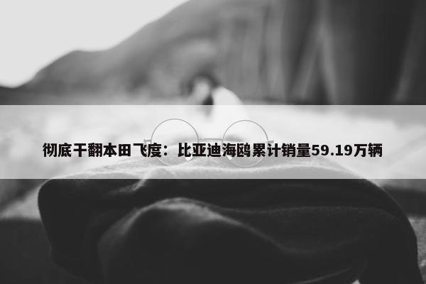 彻底干翻本田飞度：比亚迪海鸥累计销量59.19万辆