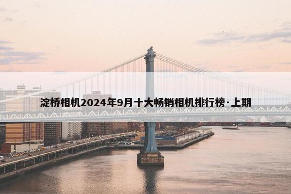 淀桥相机2024年9月十大畅销相机排行榜·上期