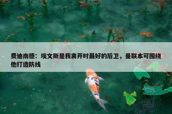 费迪南德：埃文斯是我离开时最好的后卫，曼联本可围绕他打造防线