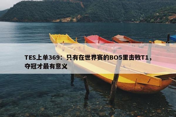 TES上单369：只有在世界赛的BO5里击败T1，夺冠才最有意义