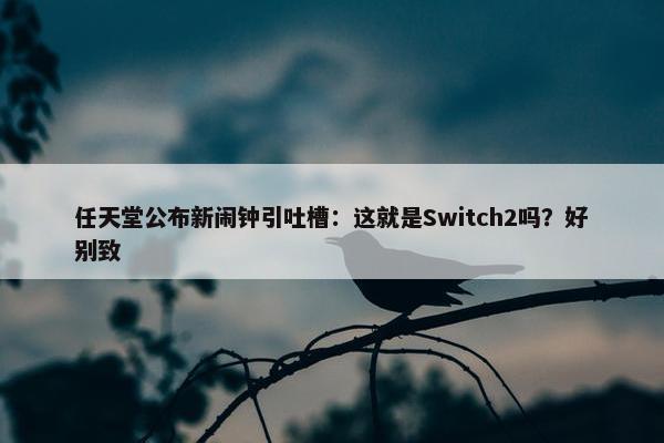 任天堂公布新闹钟引吐槽：这就是Switch2吗？好别致