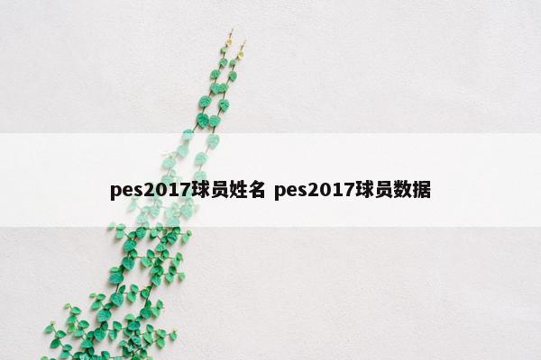 pes2017球员姓名 pes2017球员数据