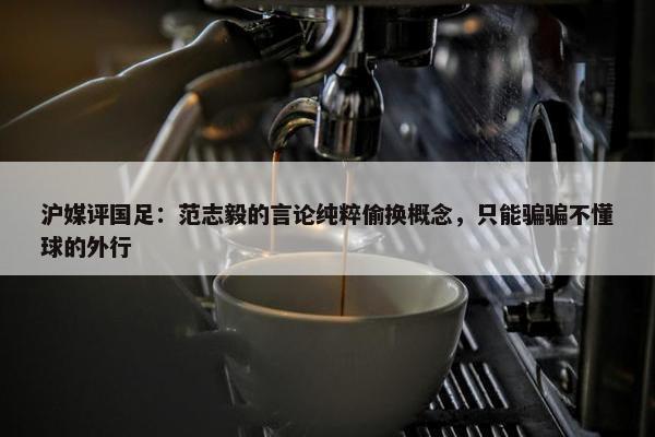 沪媒评国足：范志毅的言论纯粹偷换概念，只能骗骗不懂球的外行