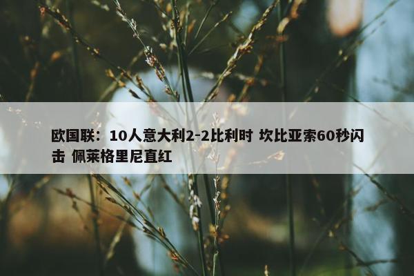 欧国联：10人意大利2-2比利时 坎比亚索60秒闪击 佩莱格里尼直红