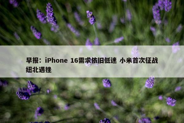 早报：iPhone 16需求依旧低迷 小米首次征战纽北遇挫