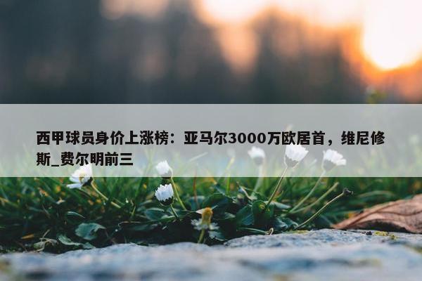 西甲球员身价上涨榜：亚马尔3000万欧居首，维尼修斯_费尔明前三