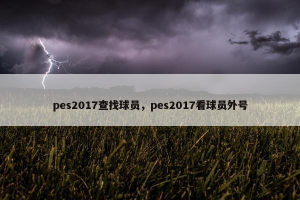 pes2017查找球员，pes2017看球员外号