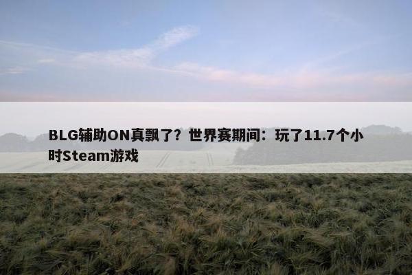 BLG辅助ON真飘了？世界赛期间：玩了11.7个小时Steam游戏