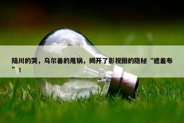 陆川的哭，乌尔善的甩锅，揭开了影视圈的隐秘“遮羞布”！