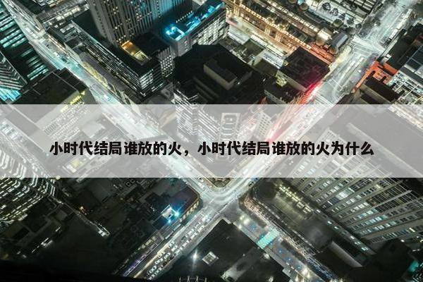 小时代结局谁放的火，小时代结局谁放的火为什么