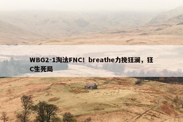 WBG2-1淘汰FNC！breathe力挽狂澜，狂C生死局