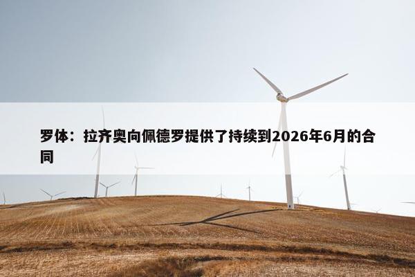 罗体：拉齐奥向佩德罗提供了持续到2026年6月的合同