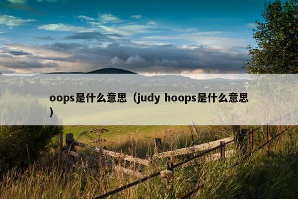 oops是什么意思（judy hoops是什么意思）