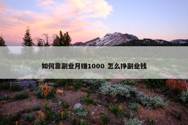 如何靠副业月赚1000 怎么挣副业钱