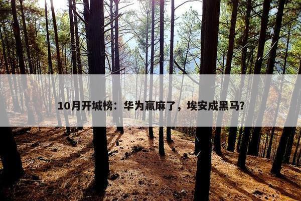 10月开城榜：华为赢麻了，埃安成黑马？