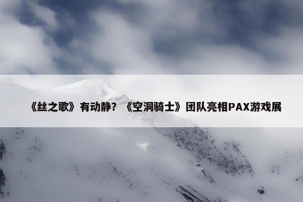 《丝之歌》有动静？《空洞骑士》团队亮相PAX游戏展