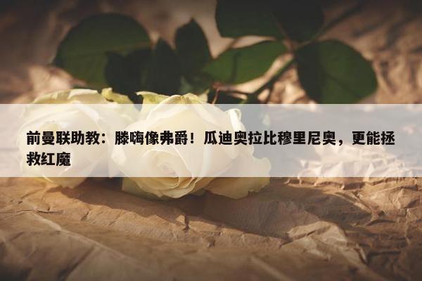 前曼联助教：滕嗨像弗爵！瓜迪奥拉比穆里尼奥，更能拯救红魔