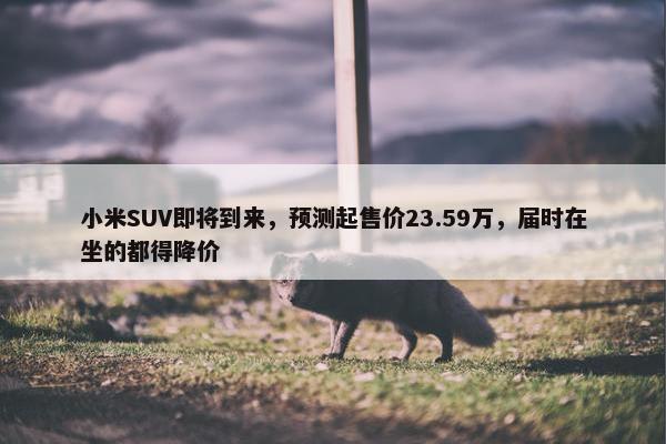 小米SUV即将到来，预测起售价23.59万，届时在坐的都得降价