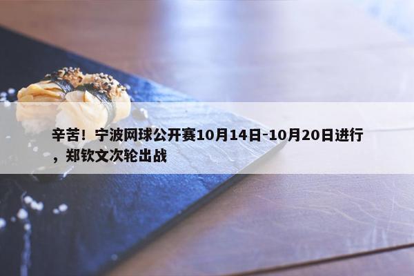 辛苦！宁波网球公开赛10月14日-10月20日进行，郑钦文次轮出战