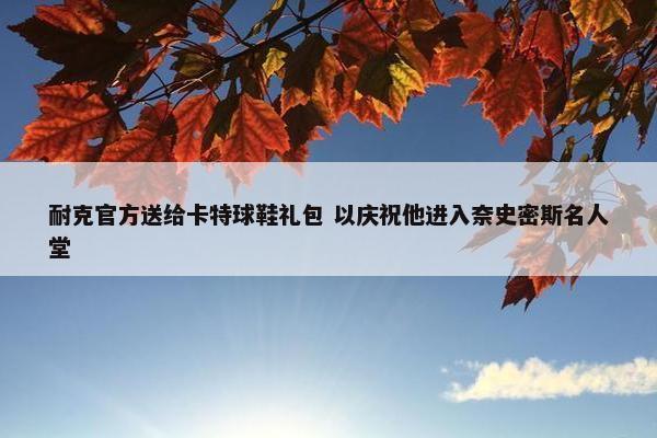 耐克官方送给卡特球鞋礼包 以庆祝他进入奈史密斯名人堂