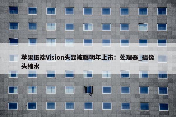 苹果低端Vision头显被曝明年上市：处理器_摄像头缩水