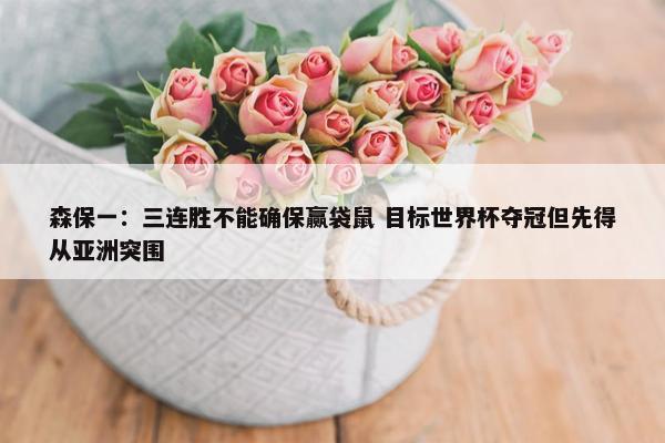 森保一：三连胜不能确保赢袋鼠 目标世界杯夺冠但先得从亚洲突围