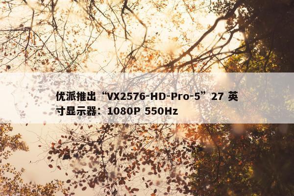 优派推出“VX2576-HD-Pro-5”27 英寸显示器：1080P 550Hz