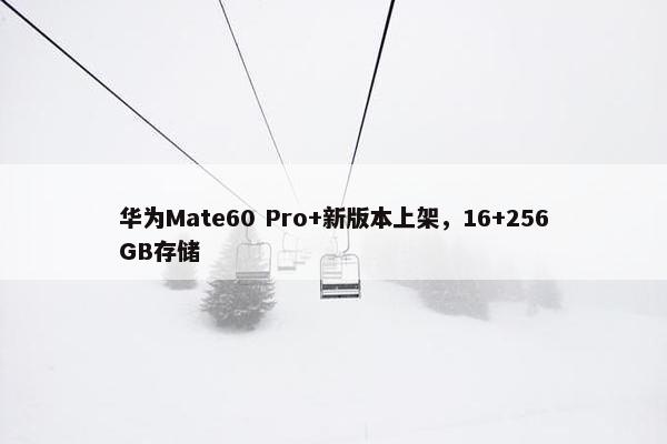 华为Mate60 Pro+新版本上架，16+256GB存储