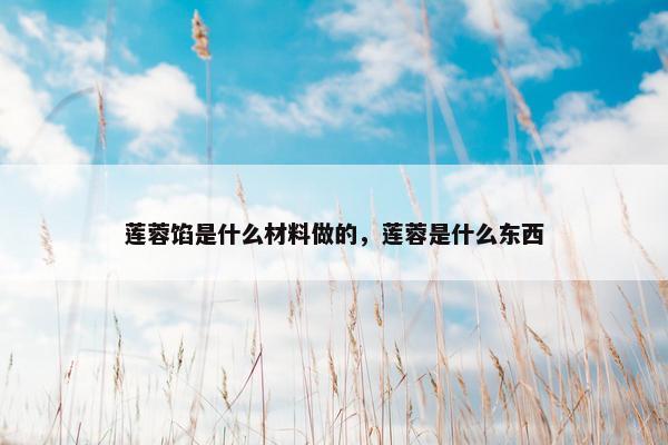 莲蓉馅是什么材料做的，莲蓉是什么东西