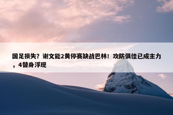 国足损失？谢文能2黄停赛缺战巴林！攻防俱佳已成主力，4替身浮现