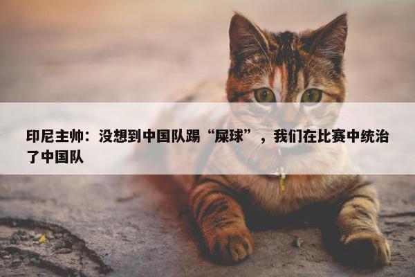 印尼主帅：没想到中国队踢“屎球”，我们在比赛中统治了中国队