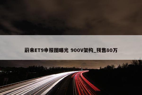 蔚来ET9申报图曝光 900V架构_预售80万