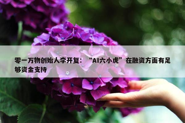 零一万物创始人李开复：“AI六小虎”在融资方面有足够资金支持