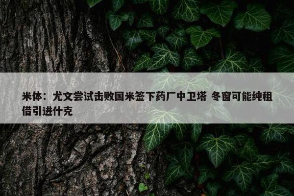 米体：尤文尝试击败国米签下药厂中卫塔 冬窗可能纯租借引进什克