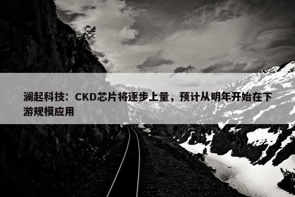 澜起科技：CKD芯片将逐步上量，预计从明年开始在下游规模应用