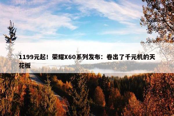 1199元起！荣耀X60系列发布：卷出了千元机的天花板