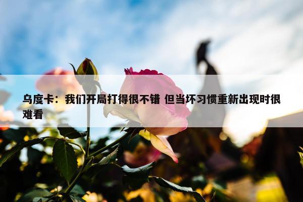 乌度卡：我们开局打得很不错 但当坏习惯重新出现时很难看