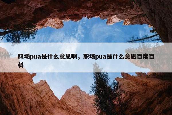 职场pua是什么意思啊，职场pua是什么意思百度百科